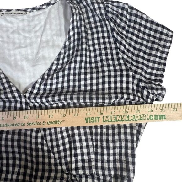 Abercrombie & Fitch black and white gingham wrap dress. L dress - Picture 12 of 16